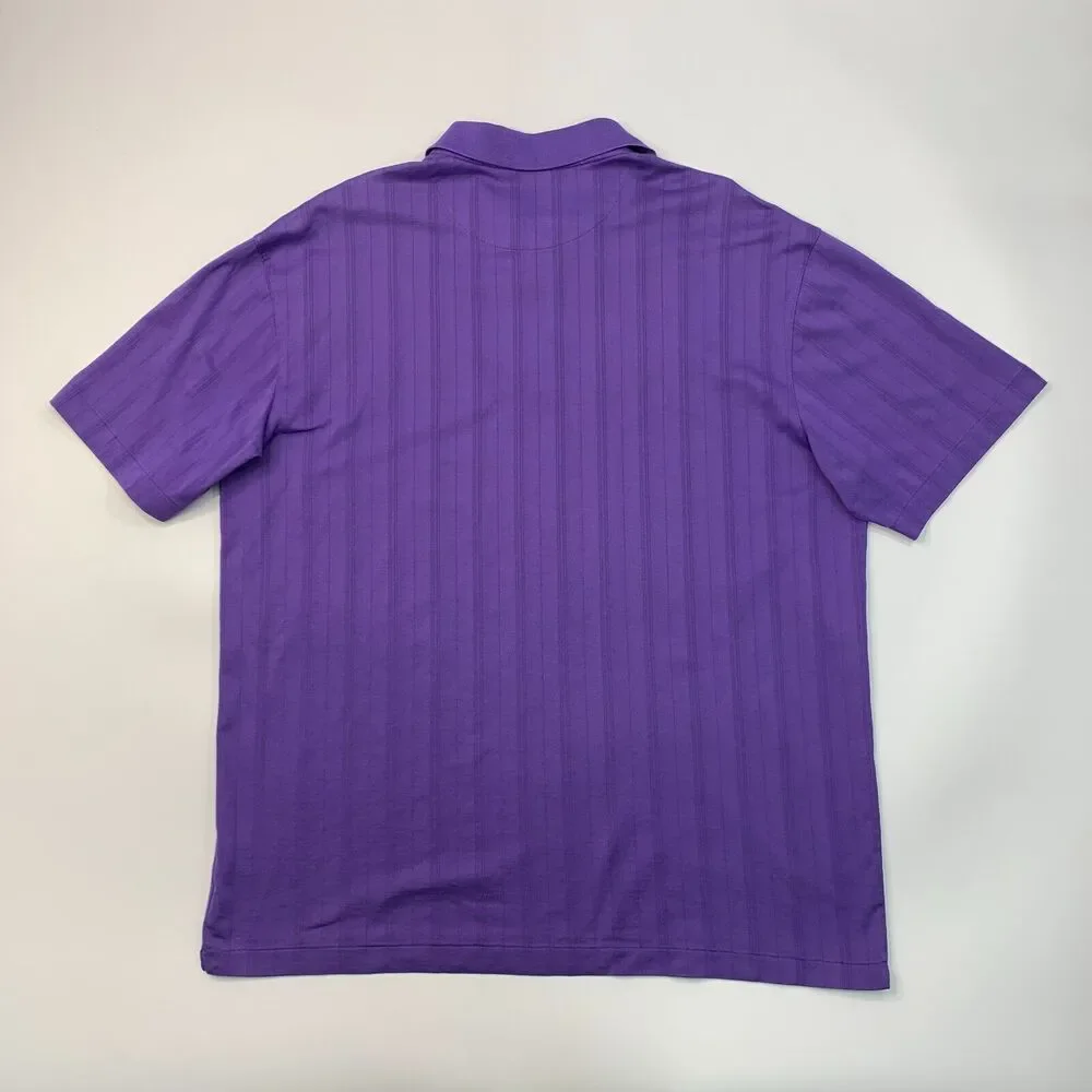 Tiger Woods Polo Shirt Mens XL Extra Large Purple FitDry Cotton Blend Nike